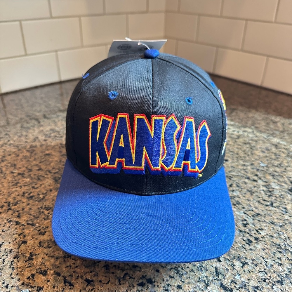 Vtg 90s Kansas Jayhawks Twins Enterprise Hat  Snapback NCAA Deadstock New